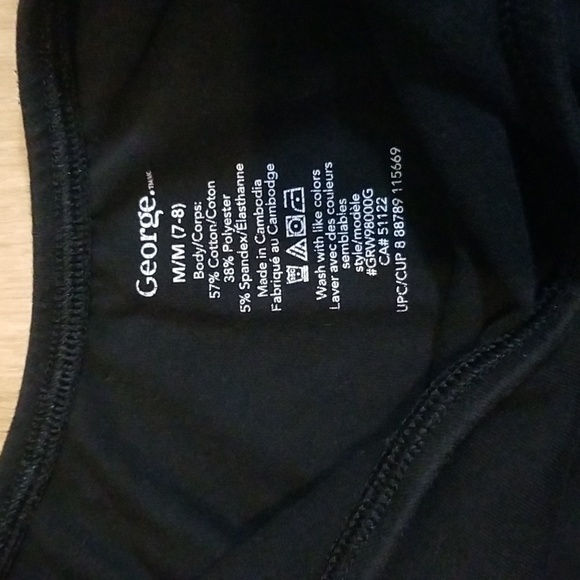 George pullover black bodysuit girls medium 7-8 EUC - Picture 2 of 4